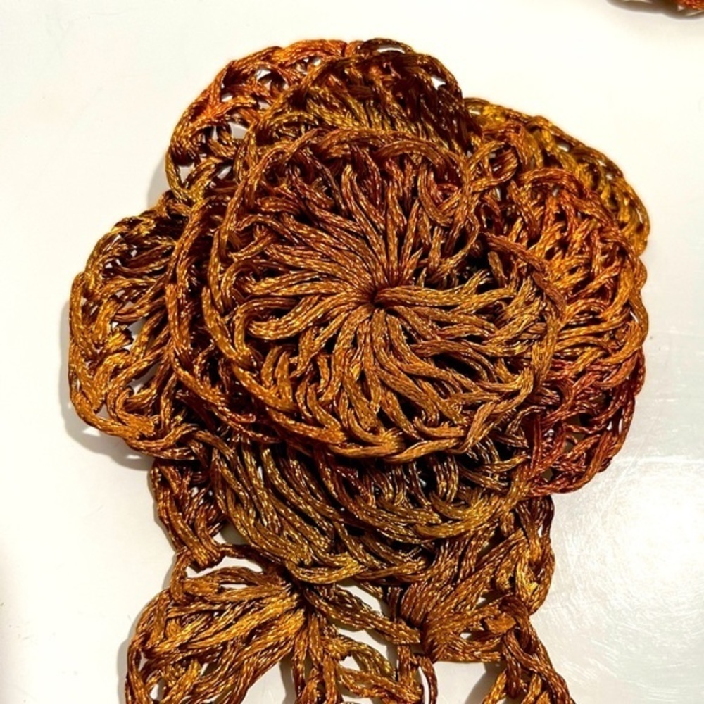 Vintage Artisan Hand Crafted Copper Wire Macramé Weaved Belt - Picture 5 of 16